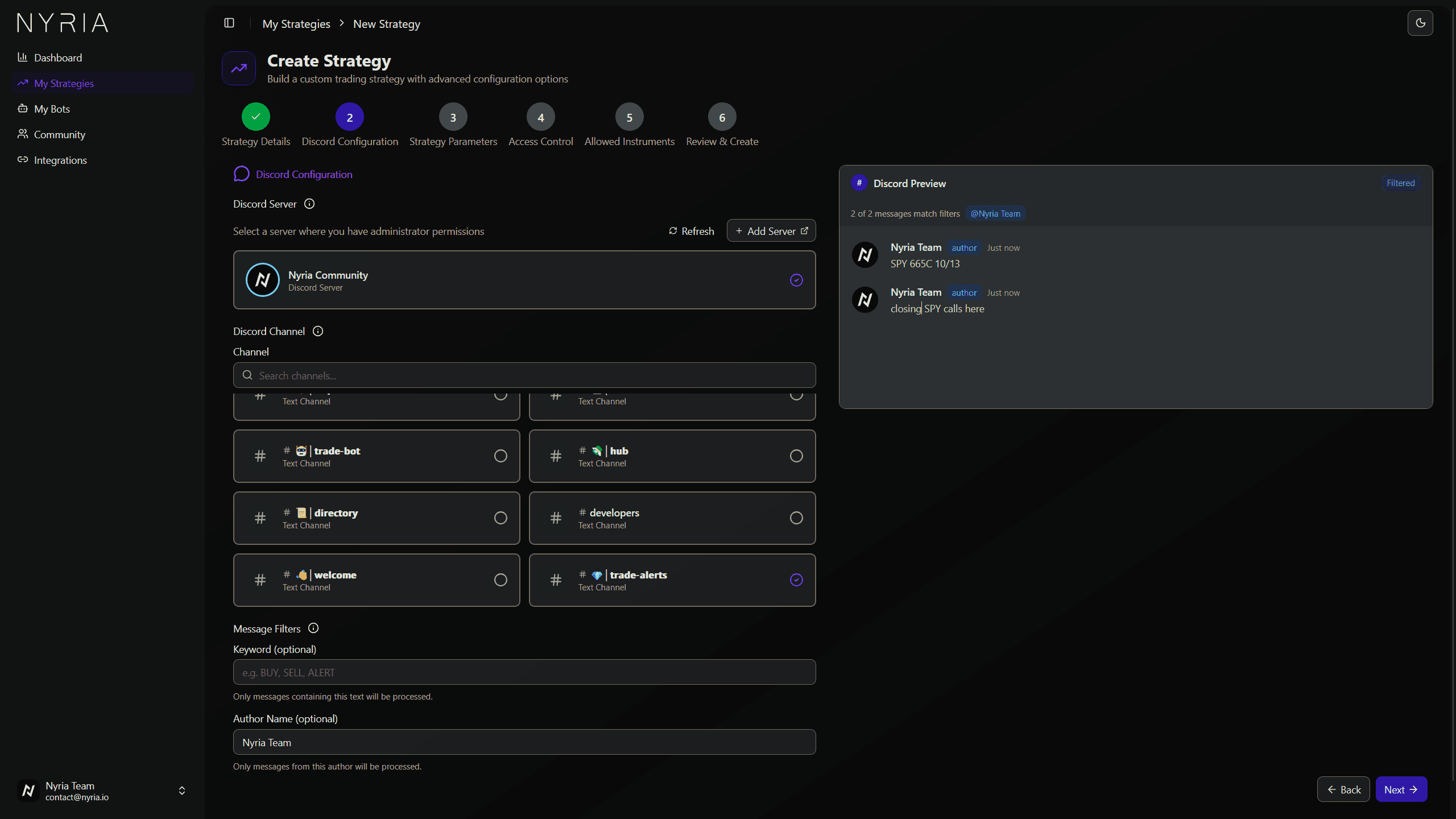 Strategy Configuration